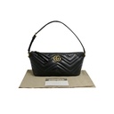 Gucci Leather GG Marmont Shoulder Bag Black 739166