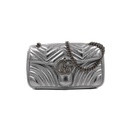 Gucci GG Marmont Small Shoulder Bag Matelassé Silver 443497