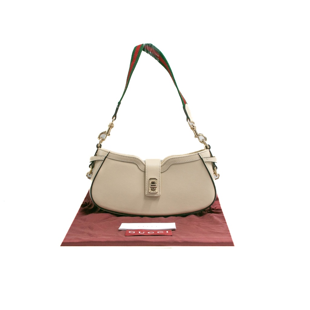 [Gucci-23410] Gucci Moon Side Mini Leather Shoulder Bag Beige 786015