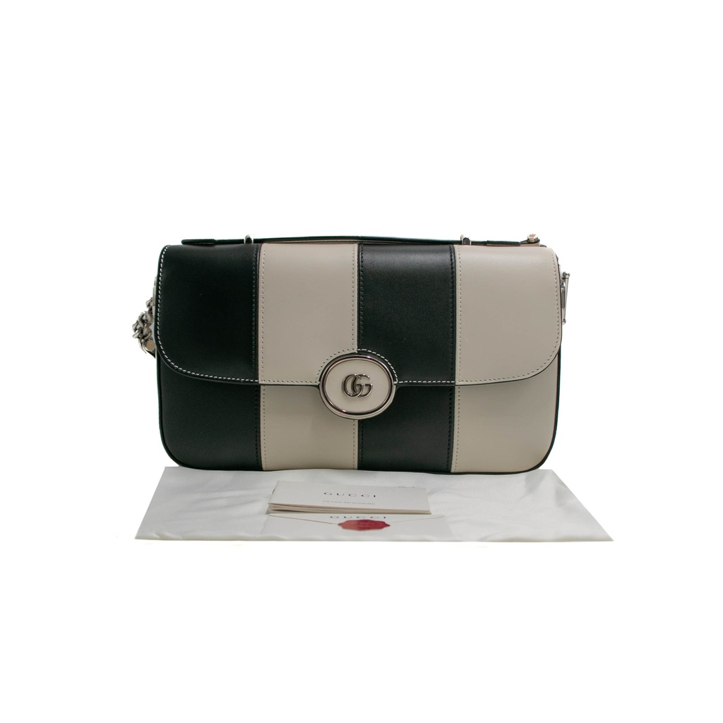 [Gucci-23414] Gucci Petite GG Small Shoulder Bag Beige and Black 739721