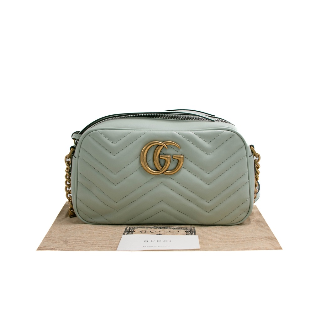 Gucci GG Marmont Small Pink Shoulder Bag Light Blue 447632