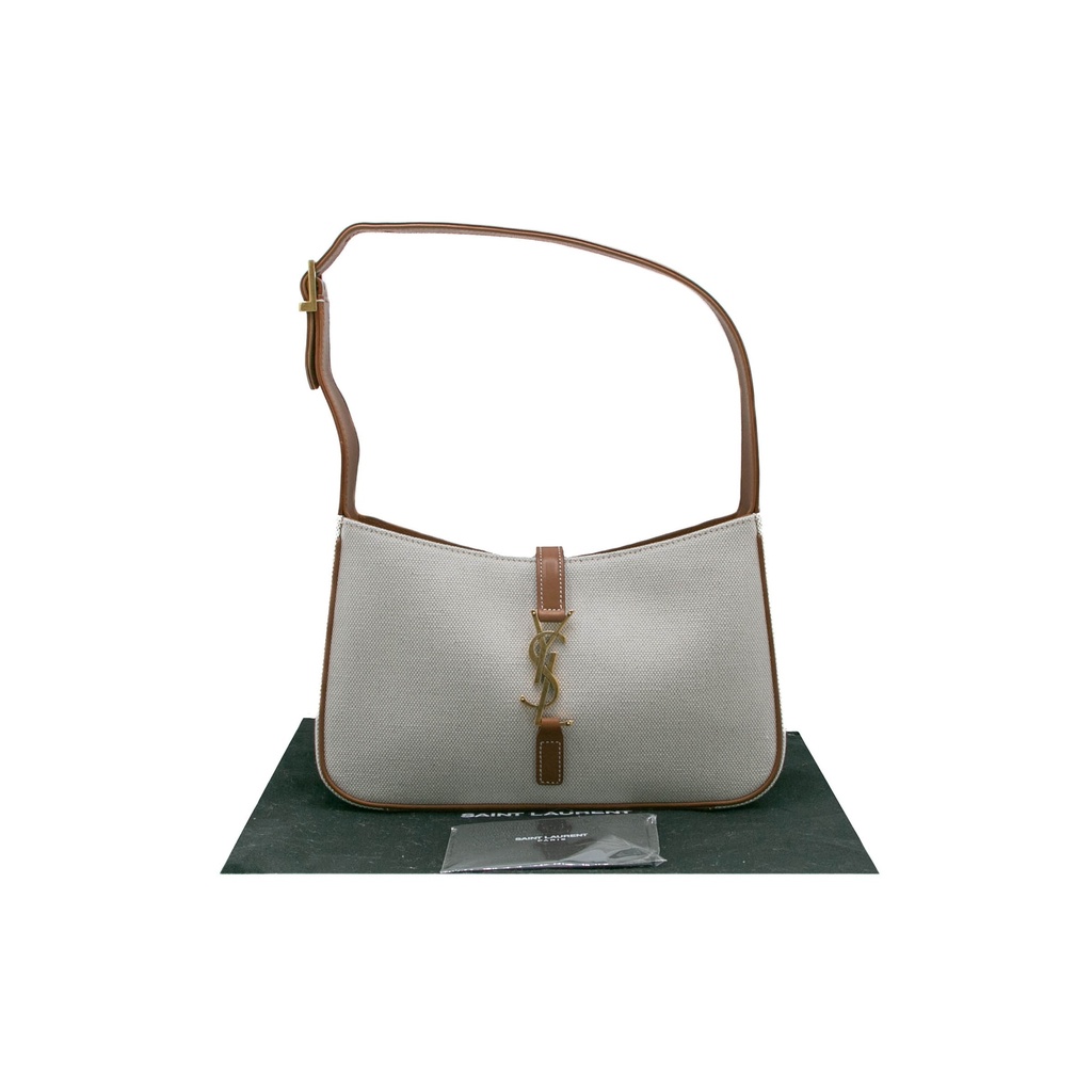 Saint Laurent Le 5 A 7 Hobo Bag Beige and Brown