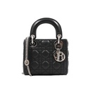 Christian Dior Mini Lady Dior bag In Black Cannage Lambskin Leather