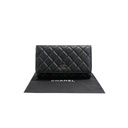 Chanel Black Quilted Caviar Leather Wallet On Chain