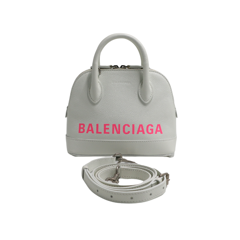 Balenciaga XXS Ville Leather Top Handle Bag White