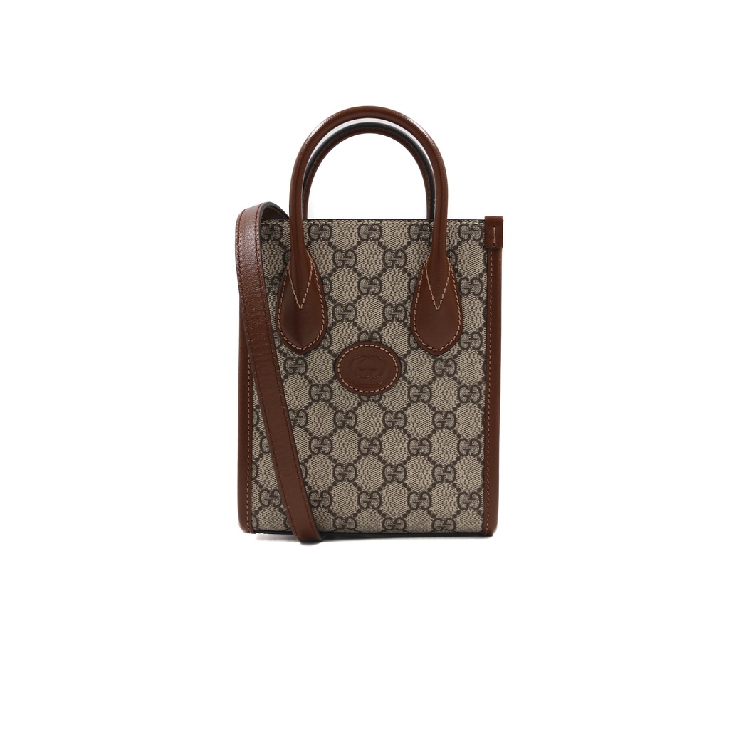 Gucci GG Supreme Brown Top Handle Bag 671623