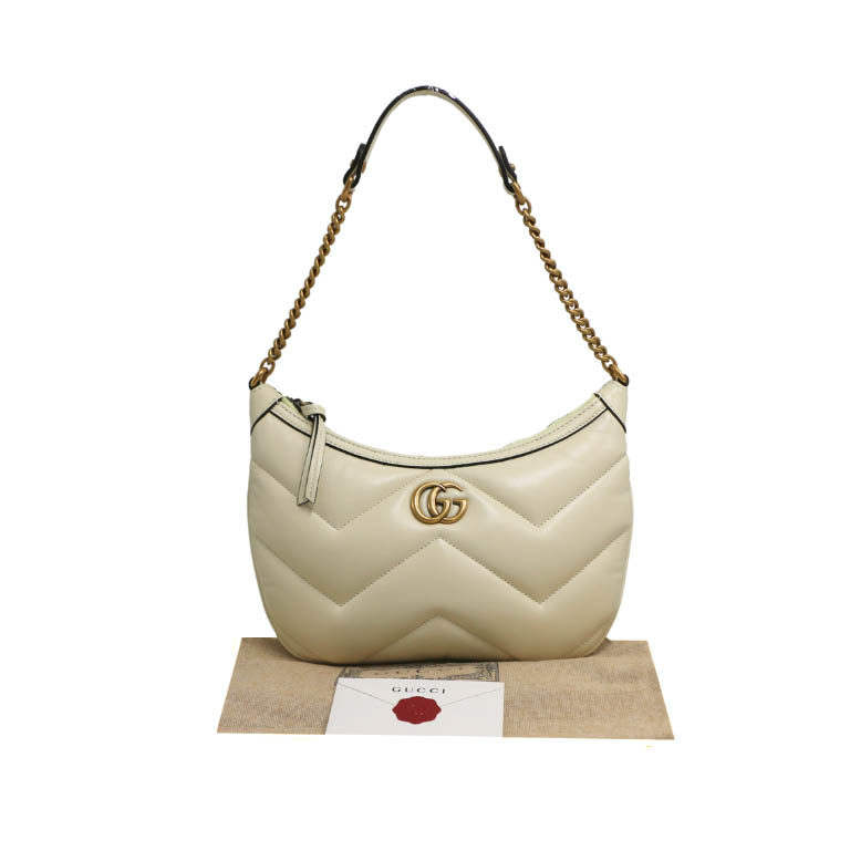 [Gucci-23661] Gucci Small GG Marmont Bag White 777263