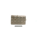Christian Dior Silver Cannage Quilted Lambskin