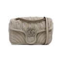 Gucci GG Wool Marmont Small Shoulder Bag Matelassé White 443497