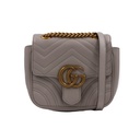 Gucci GG Marmont Chain Flap Wool Crossbody Bag White 739682