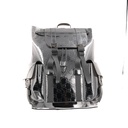 Gucci Small GG Patent Leather Silver Backpack 812427