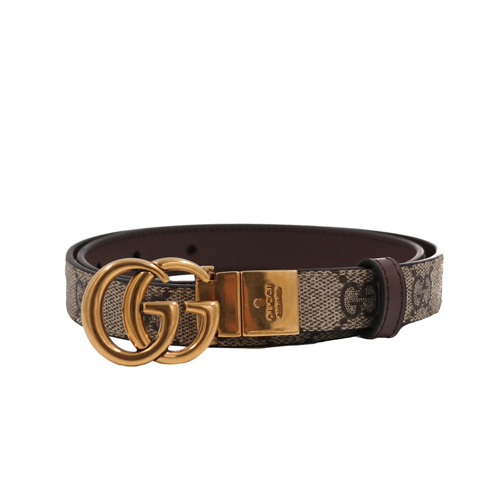 [Gucci-23683] Gucci GG Marmont Reversible Thin Belt 659418 70 28
