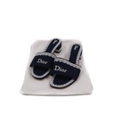 Christian Dior Dway Heeled Slide Blue and White In Size 36 1/2