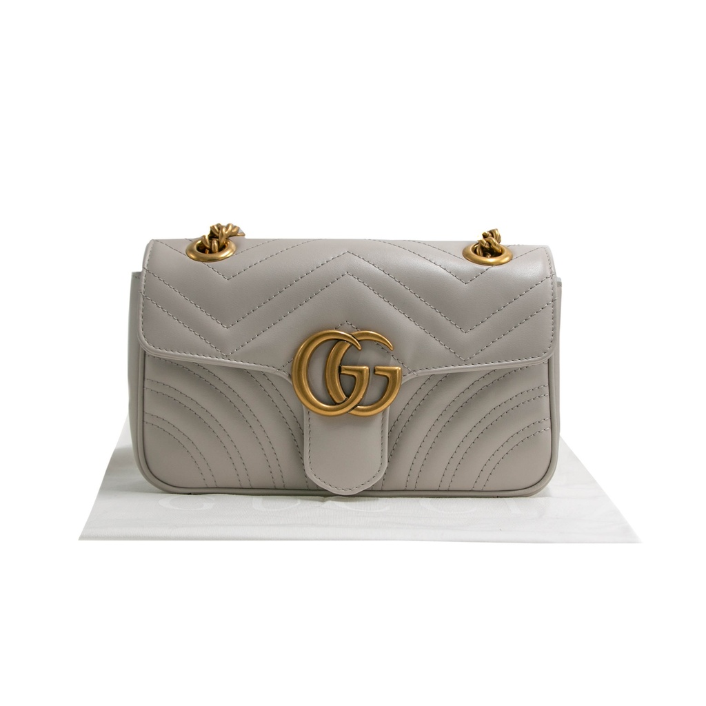 Gucci GG Marmont Chain Shoulder Bag Gray 446744
