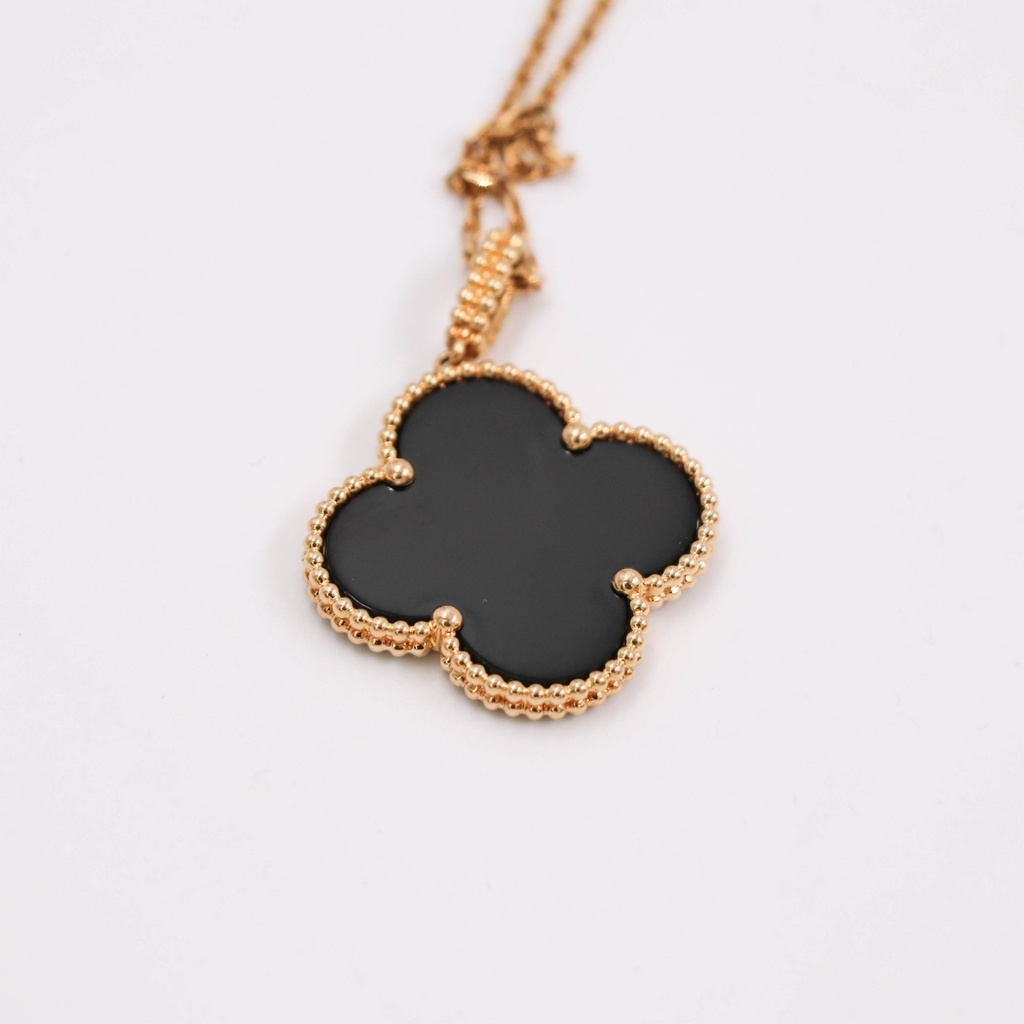 [Van-Cleef-&-Arp-24100] Van Cleef Magic Alhambra Necklace Onyx JE476383 2015