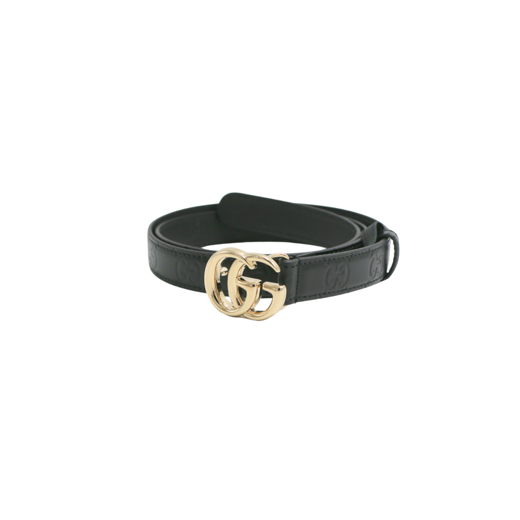 Gucci GG Black Belt 813005 In Size 80 32