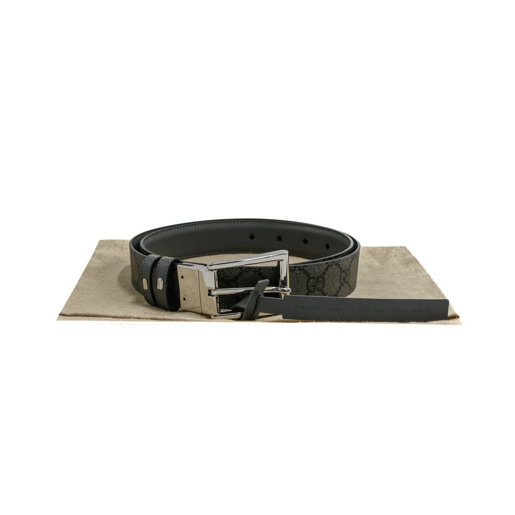 [Gucci-24157] Reversible Belt With Rectangular Buckle In Size 85 34 771105