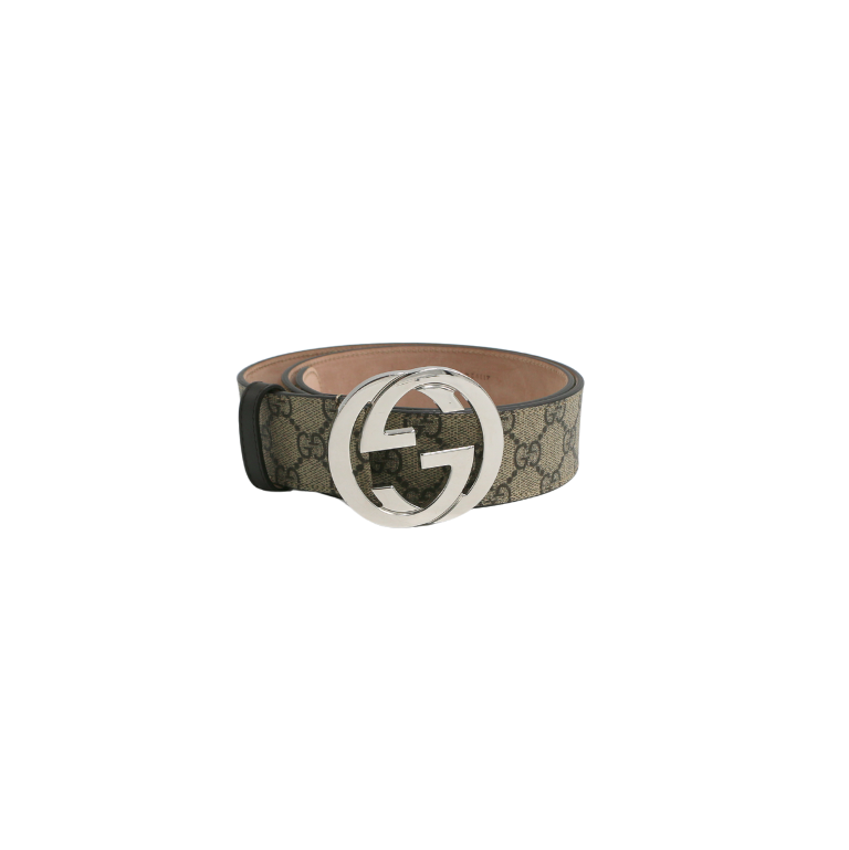 [Gucci-24163] Gucci GG Supreme Belt With G Buckle 411924 85 34