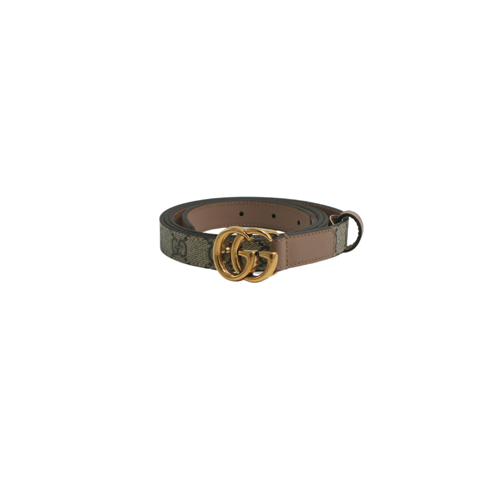 [Gucci-24169] Gucci Leather Belt With Double G Buckle 115 46 409417