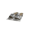 Christian Dior Lady Dior Heels Slide Lambskin Silver In Size 37 1/2