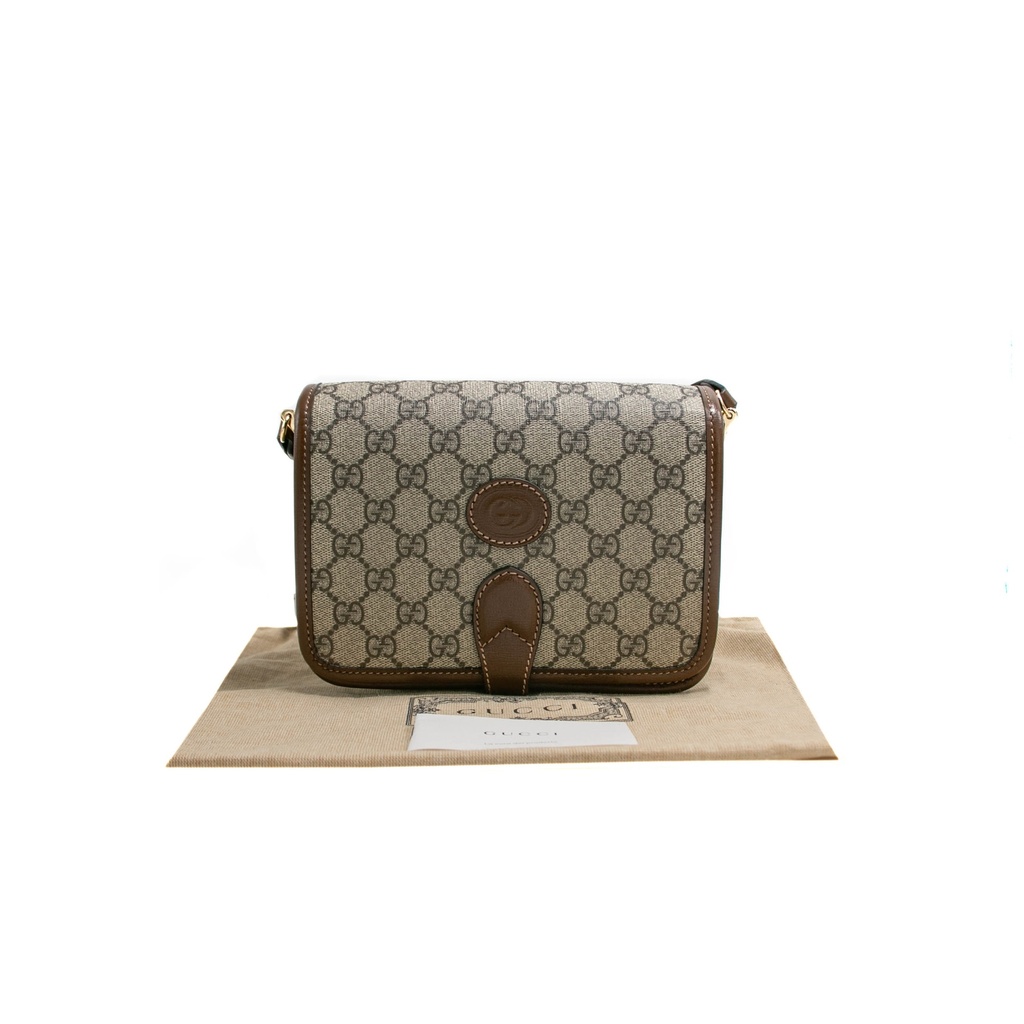 Gucci Mini crossbody bag with Interlocking G in Beige GG Canvas 671620