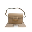 Gucci Horsebit Leather Shoulder Bag Beige 602204