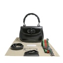Gucci Bamboo 1947 Medium Bag in Black Leather 672206