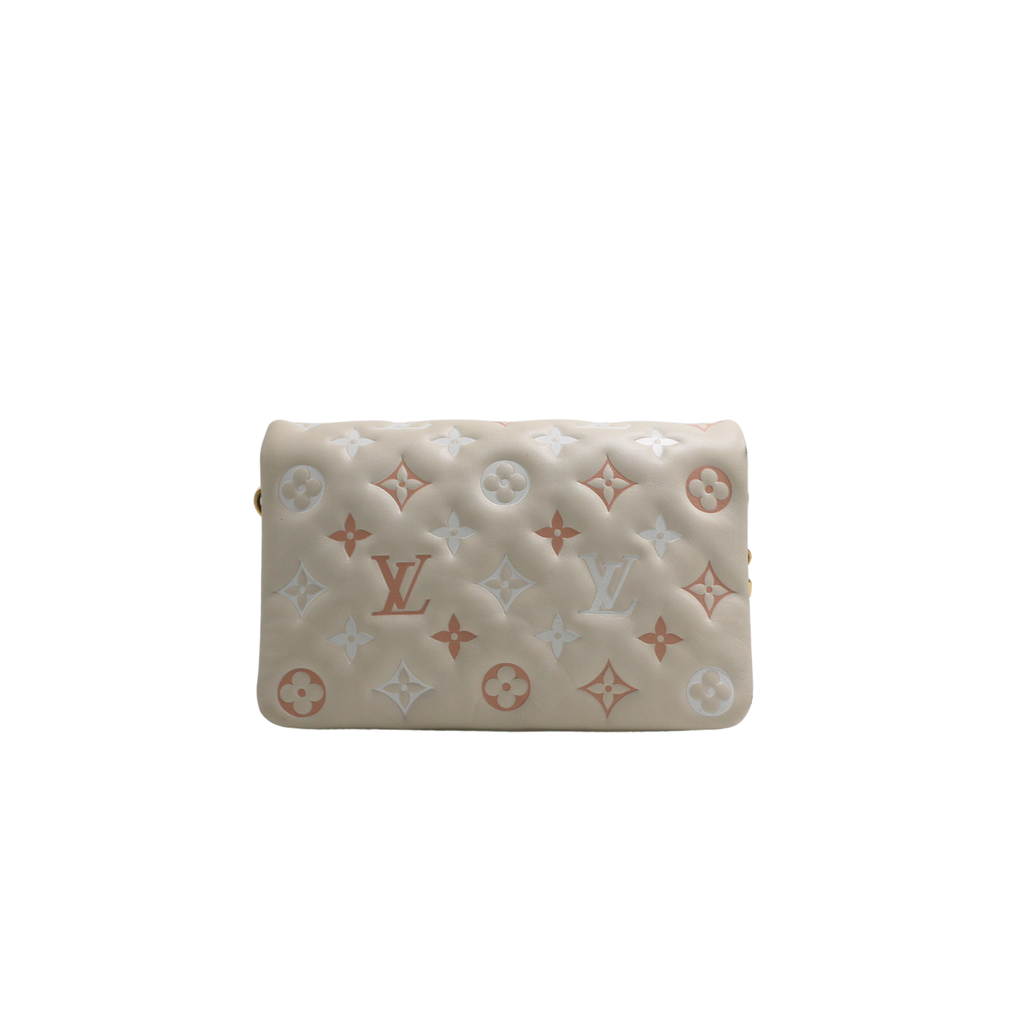 Louis Vuitton Lambskin Embossed Monogram Pochette Coussin