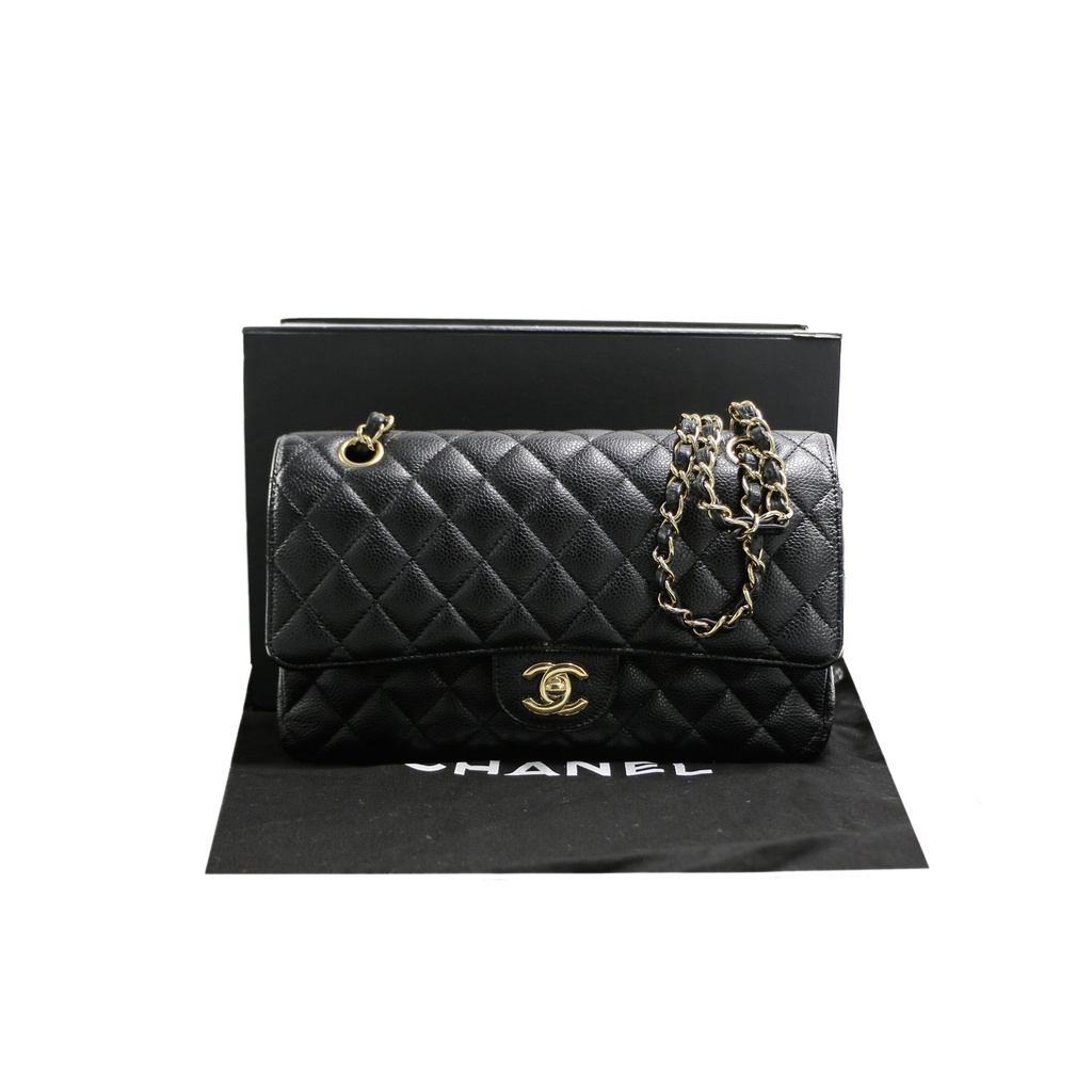 Chanel Classic Caviar Double Flap Medium Bag 