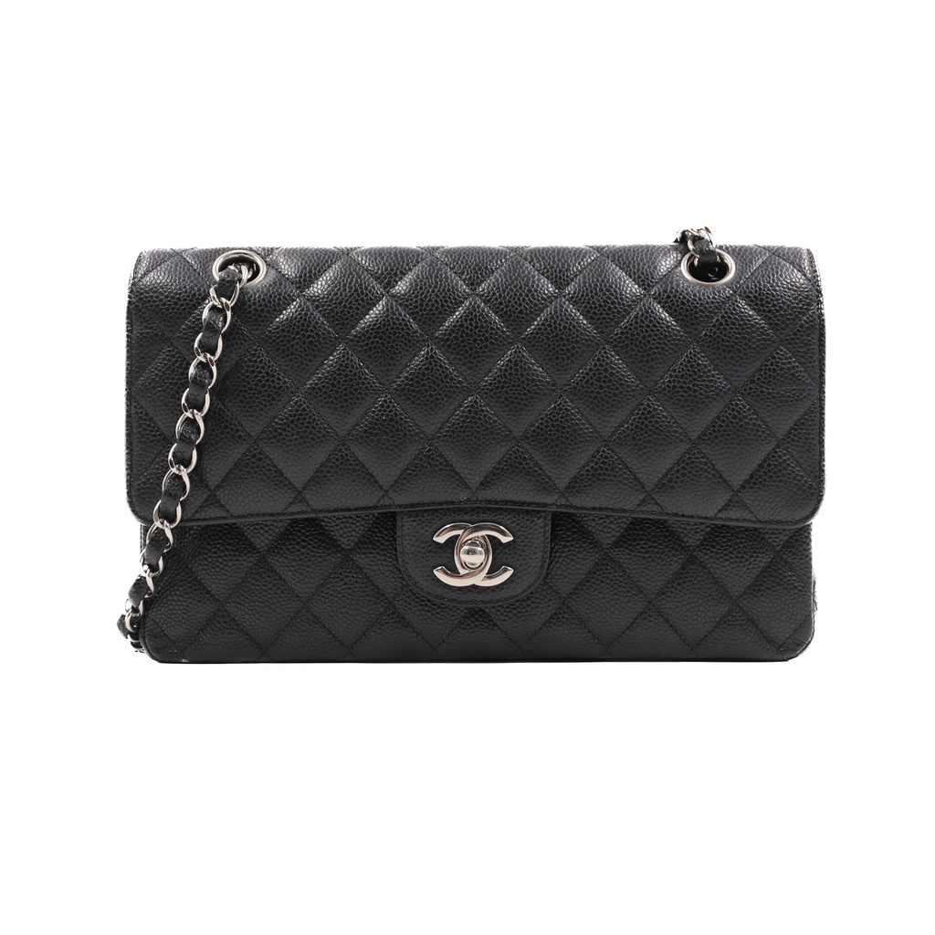 [CHANEL-24310] Chanel Classic Caviar Medium Double Flap Bag Black