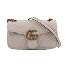 Gucci GG Marmont Small Shoulder Bag Matelassé White 443497