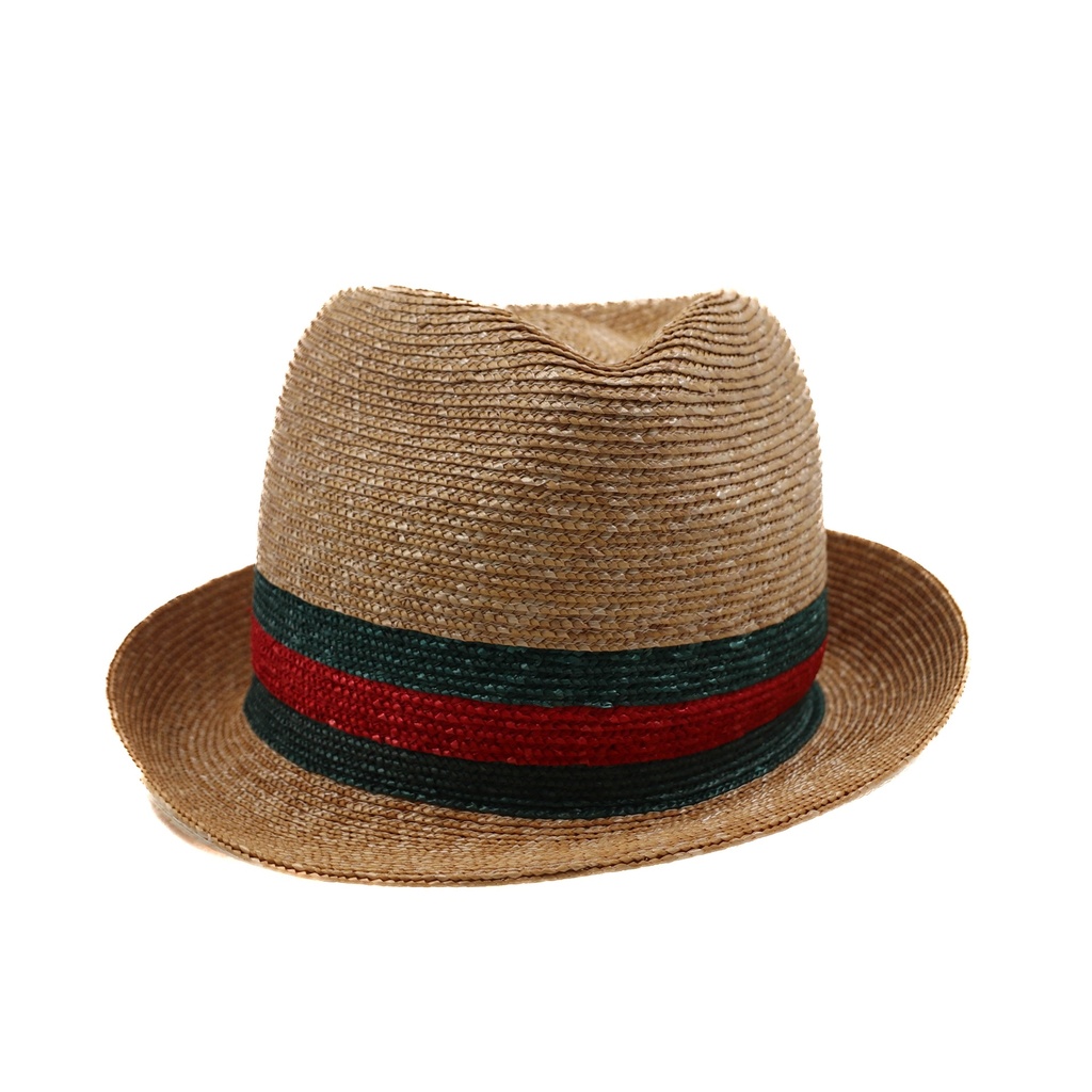 [Gucci-24355] Gucci Small Woven Straw Bucket Beige 434760