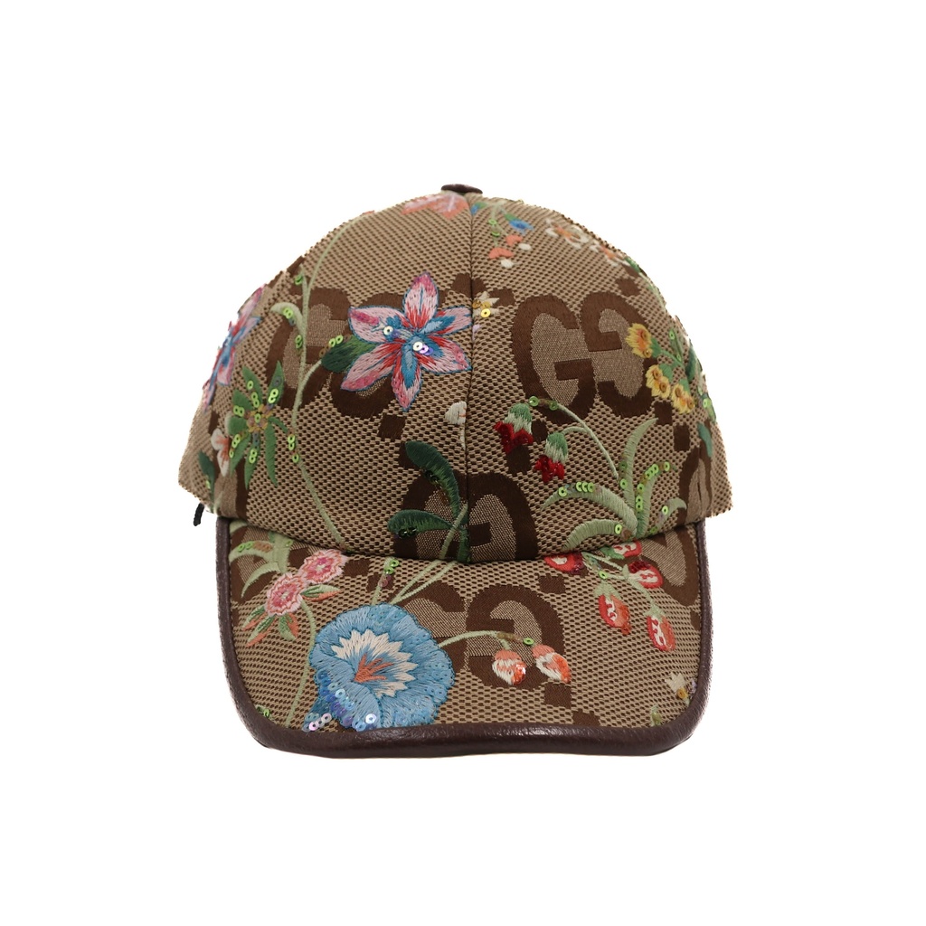 Gucci Jumbo GG Cap With Floral Embroidery 701845