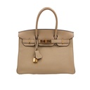 Hermes Birkin 30 Togo Leather Windbreaker Gray Gold Hardware Year 2016