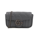 Gucci GG Marmont Matelass Leather Super Mini Bag Gray 476433