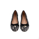 Christian Dior Poeme Ballet Flats In Blue and Beige Oblique In Size 39