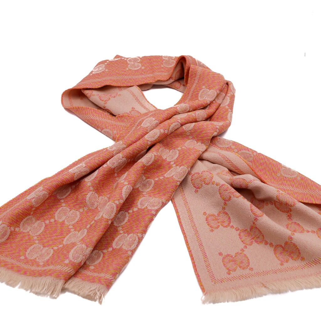 Gucci GG Pink Scarf Silk 627011 In Size 45x195