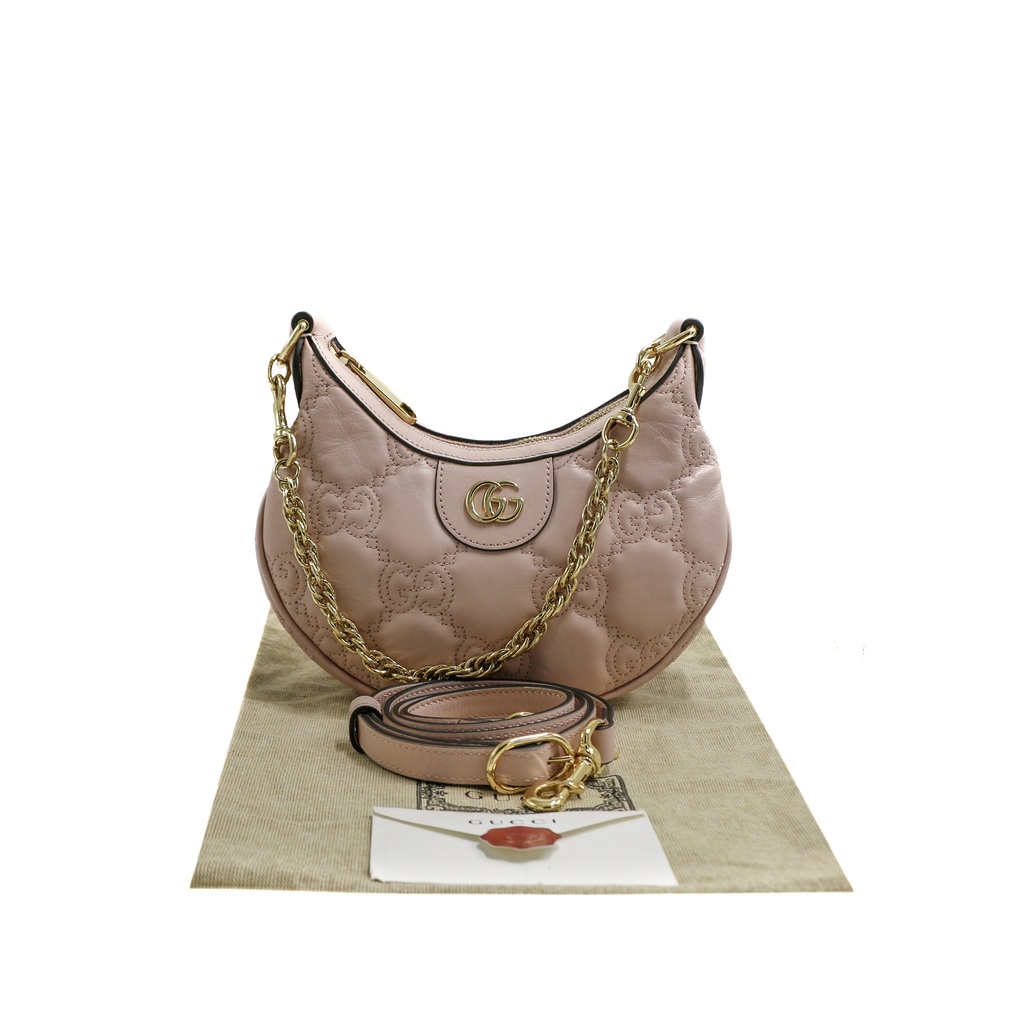 Gucci GG Matelassé Mini Bag In Pink Leather 739736