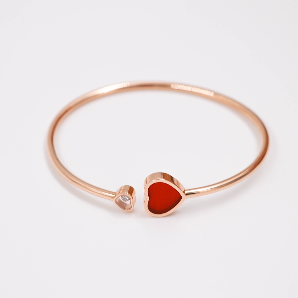[Chopard-24688] Chopard Heart Open Bangle Red 750PG M 6834252