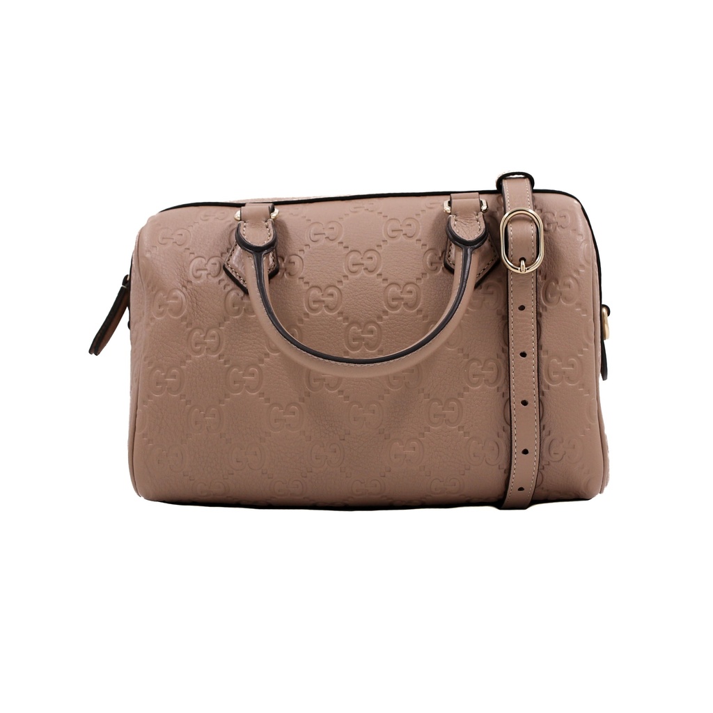 Gucci GG Beige Emblem Medium Boston Bag 815255