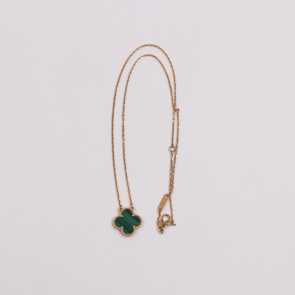 VCA Vintage Alhambra Pendant Necklace 750YG Malachite JA017395 2017
