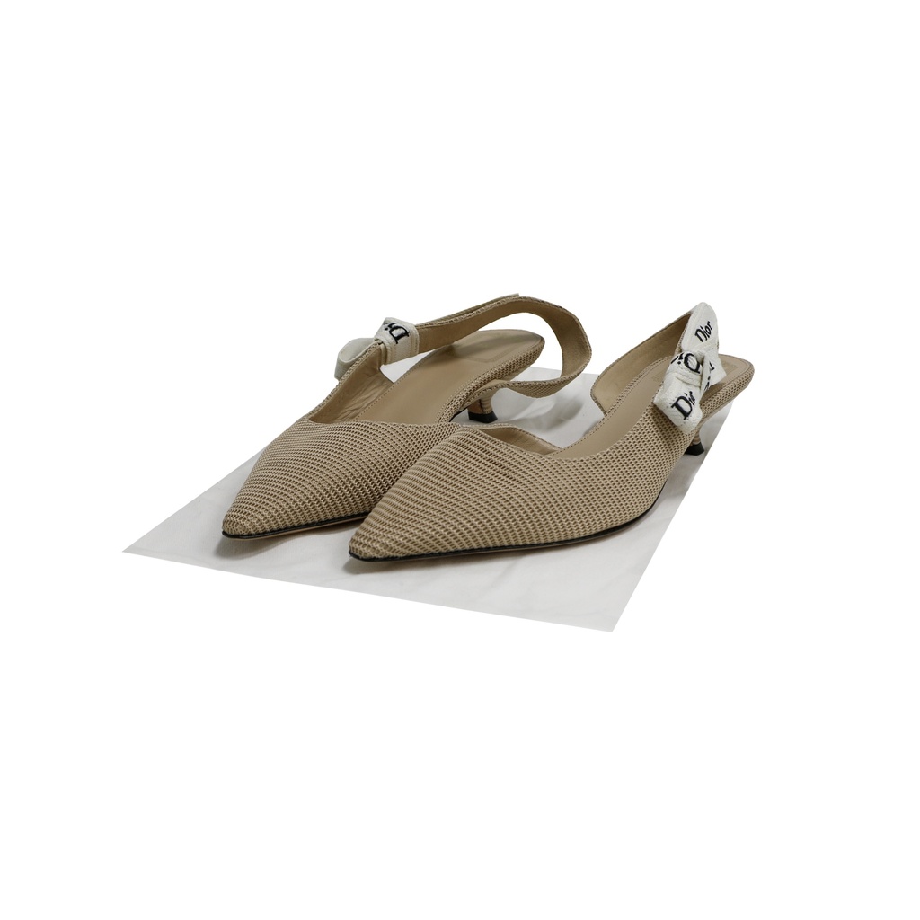 Christian Dior J'Adior Slingback Pump Beige Technical Fabric In Size 37
