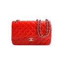 Chanel Classic Double Flap Jumbo Red Patent Leather