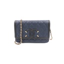 Chanel Caviar Filigree Flap Wallet on Chain