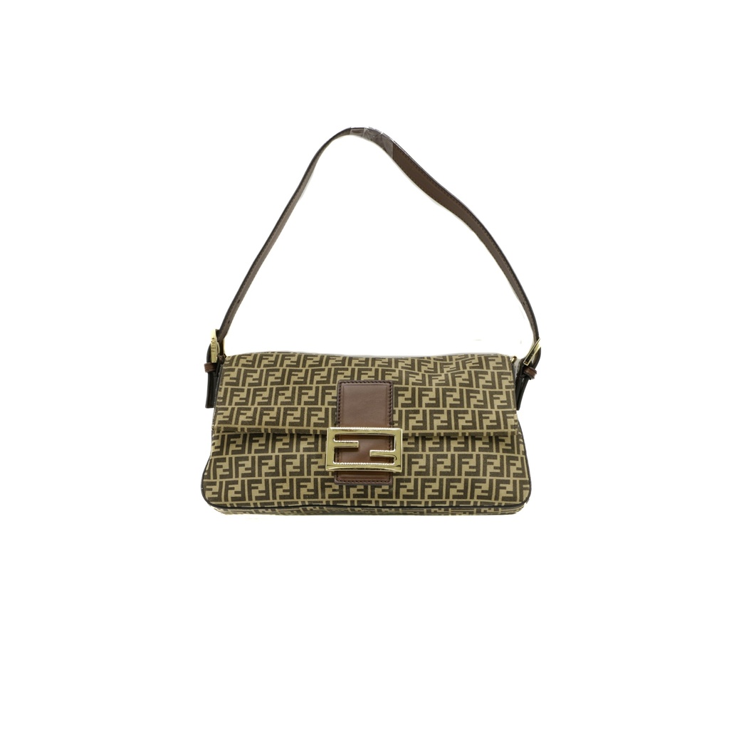 Fendi Zucchino Mama Baguette Shoulder Bag 