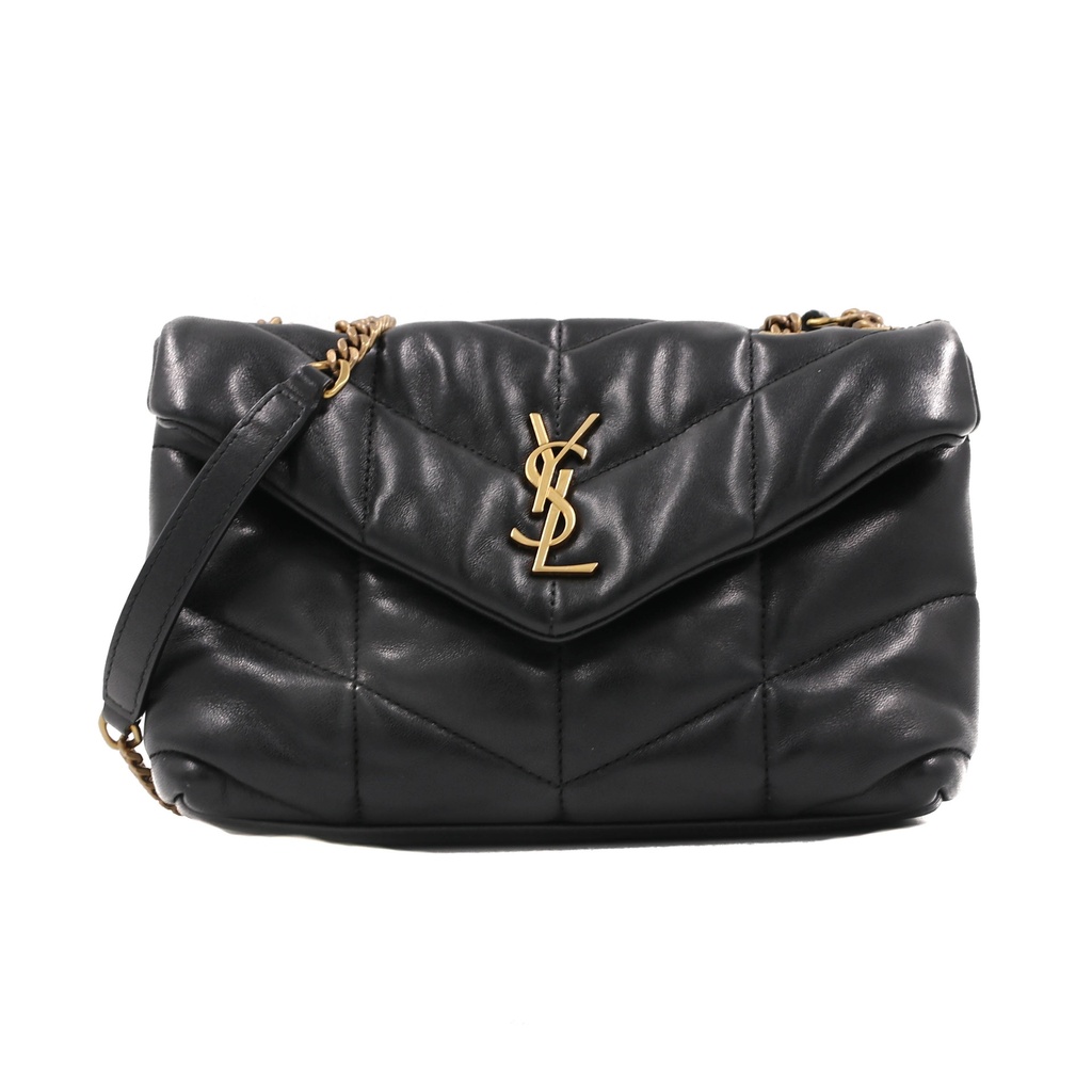 Yves Saint Laurent Loulou Puffer Quilted Shoulder Bag Black