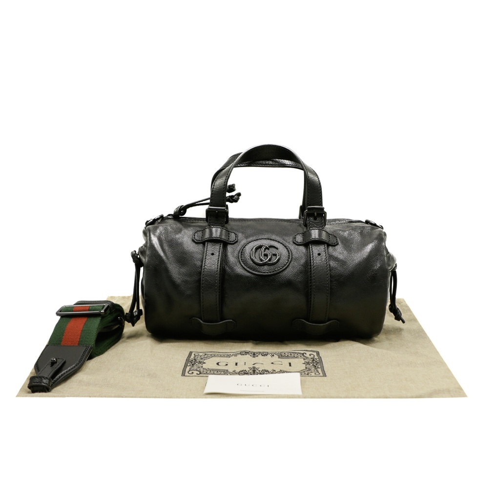 [Gucci-25279] Gucci Double G Small Duffle Bag in Black 725701