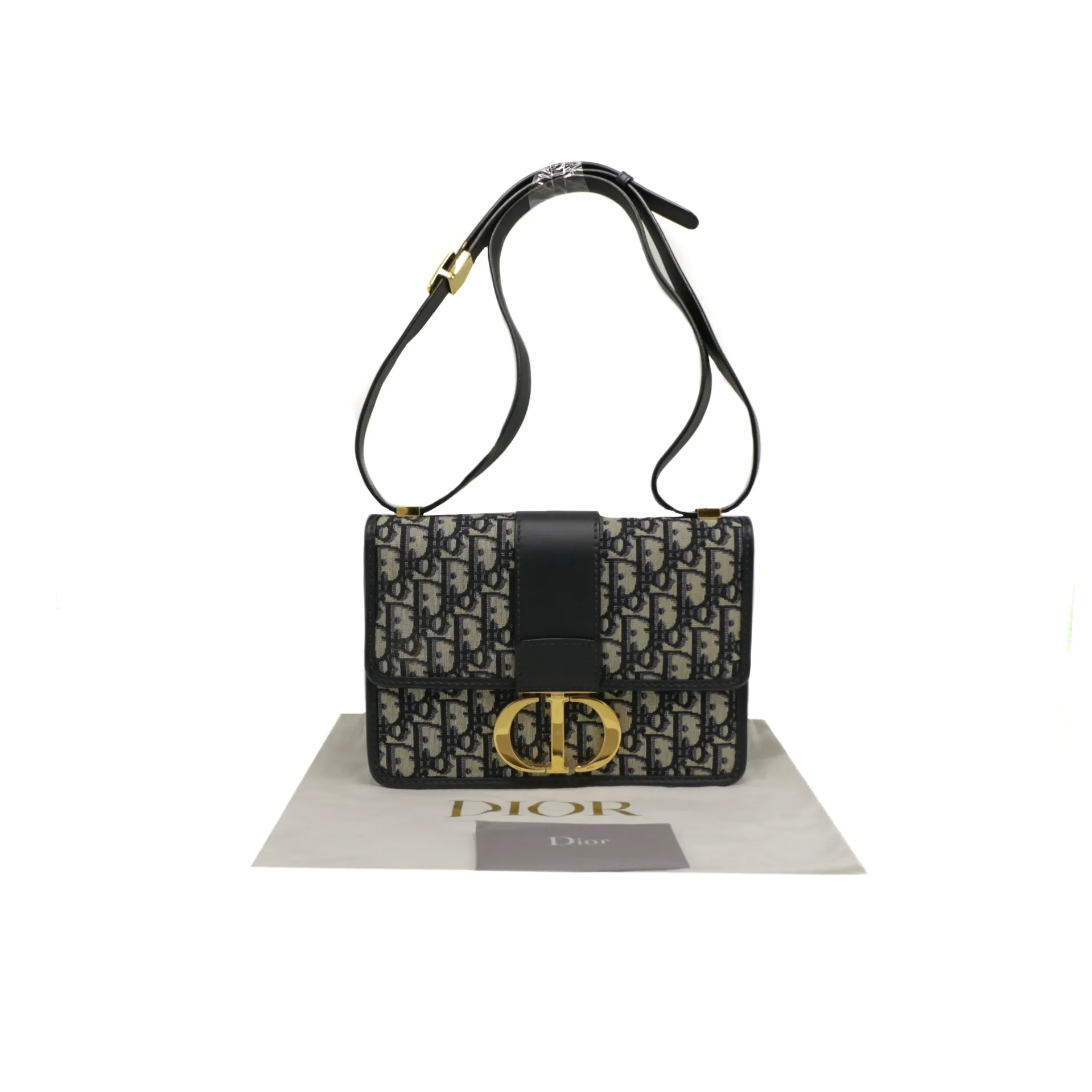Christian Dior Oblique 30 Montaigne Flap Bag Blue