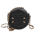 Chanel CC Filigree Calfskin Round Crossbody Bag 