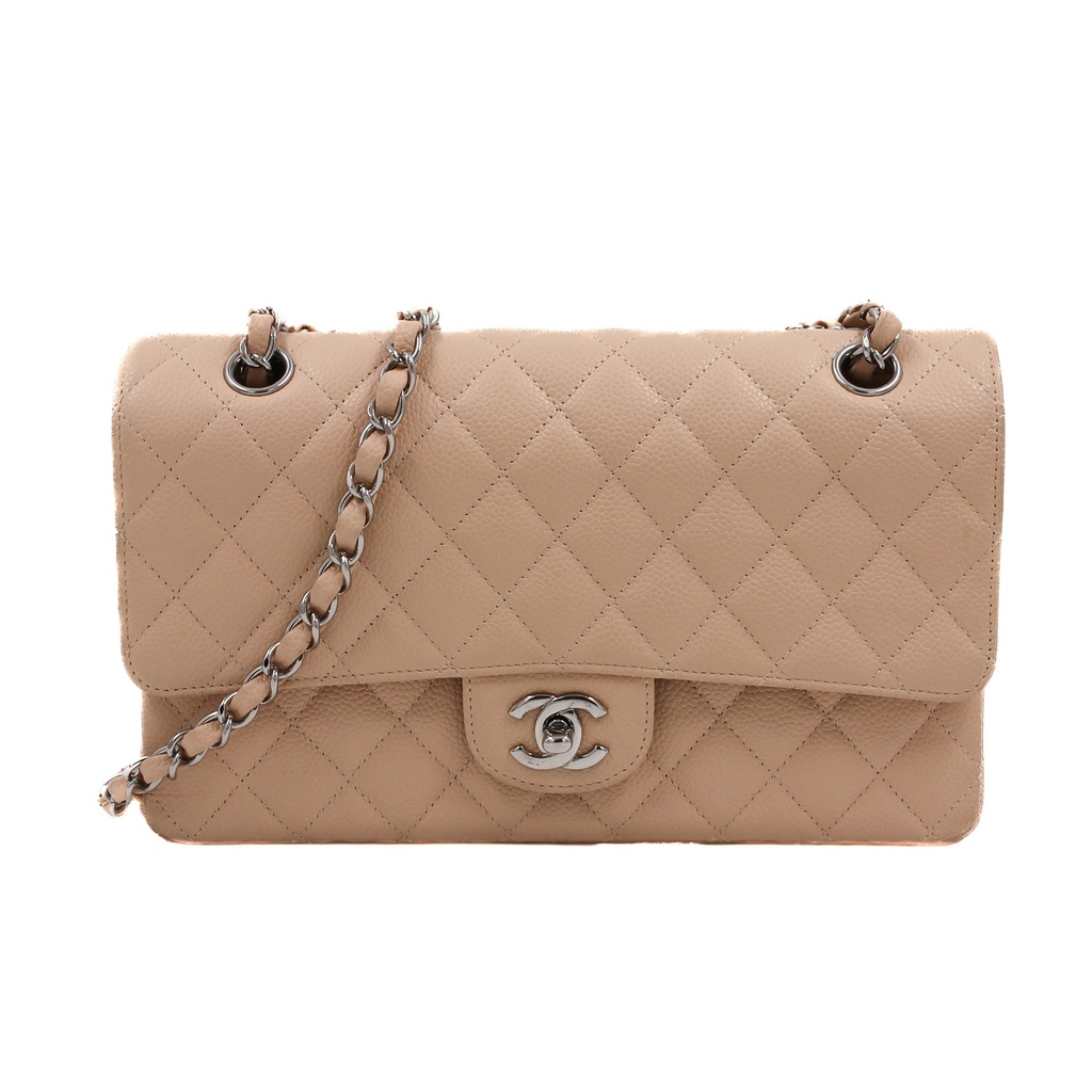 Chanel Classic Double Flap in Beige Caviar Leather